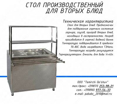 Стол для вторых блюд, Мармит вторых блюд, Линия раздачи, Линия самообслуживания