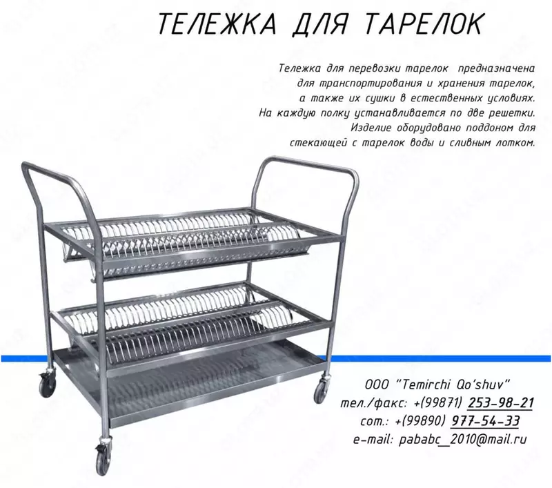 Тележка для тарелок