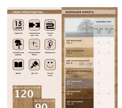Паркетная доска инженерная из дуба (Дизайнерский массивный паркет из Белоруссии)