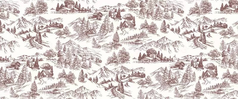 Toqilmagan asosda vinil fon rasmi Village  ROSE (art-98675)