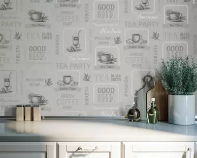 Виниловые обои «Barista» серые, 1.6х10.05 м, Россия