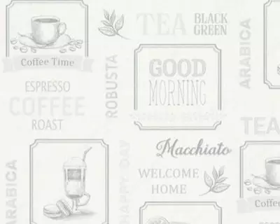 Виниловые обои «Barista» серые, 1.6х10.05 м, Россия