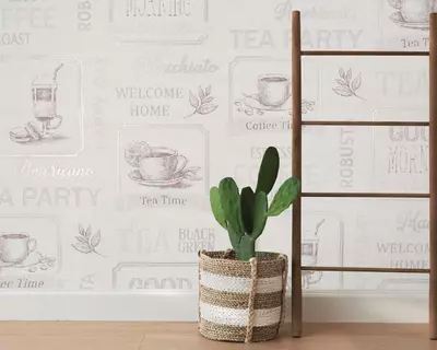 Виниловые обои «Barista» бежевые, 1.6х10.05 м, Россия