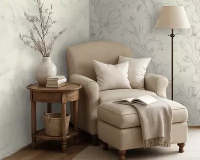 Vinil oboylar flizelin asosida “Moonbloom” och bej rangda, 1.6x10.05 m, Rossiya