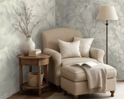 Виниловые обои на флизелиновой основе «Moonbloom» бежевые, 1.6х10.05 м, Россия