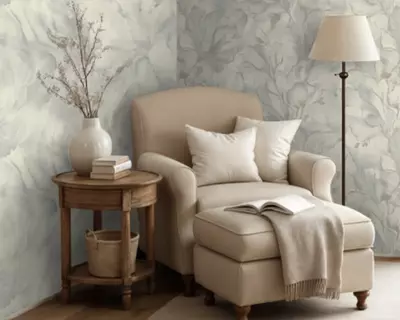 Виниловые обои на флизелиновой основе «Moonbloom» светло-серые, 1.6х10.05 м, Россия