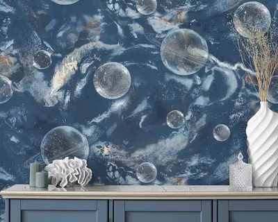 Обои «Monte Solaro Universe» синие, 1.6х10.05 м, Россия