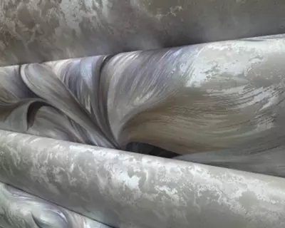 “Bottega” o‘simlik naqshli kulrang oboylar, 1.6x10.05 m, Rossiya