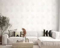 Обои «Энигма» с геометрическим рисунком белые