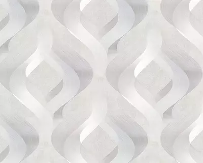 Обои «Энигма» с геометрическим рисунком светло-серые, 1.6х10.05 м, Россия