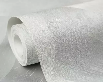 Обои «Энигма» с геометрическим рисунком серебристые, 1.6х10.05 м, Россия