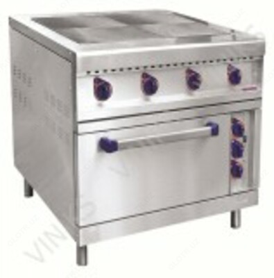 Плита электрическая четырехконфорочная с жарочным шкафом ЭПК-48ЖШ-К-2/1