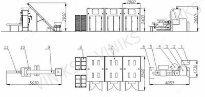 KABINET QURUQ KOMPLEKSI bilan 100-140 kg / soat PASTA ISHLAB CHIQARISH TARMOQI