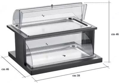 Двухэтажная этажерка с охлаждаемыми подносами с колпаками, код 4916940В