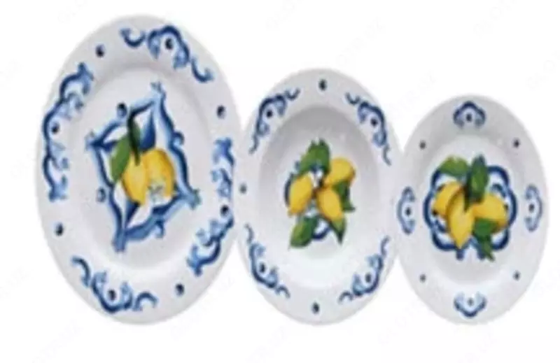 Набор тарелок 18 предметов Atollo  лимонный  принт