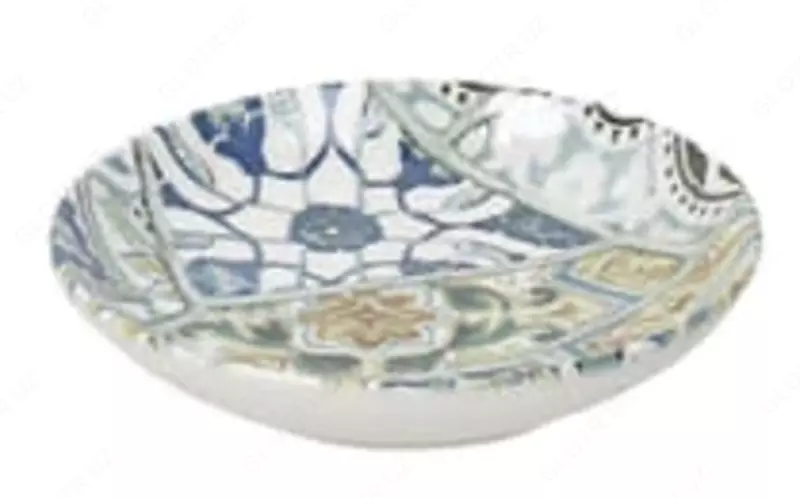 Ko'p rangli dizayndagi 31 sm Seaside Maiolica chuqur likopcha (Italiya)