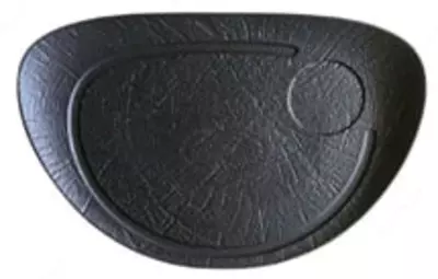 Овальная тарелка Vulcania черного цвета (37х25 см) (Италия)