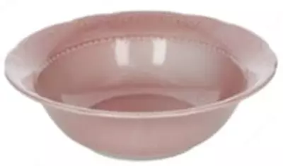 Diametri 25 sm va balandligi 7 sm bo'lgan Vecchio Vena pushti rangdagi salat idishi (Italiya)