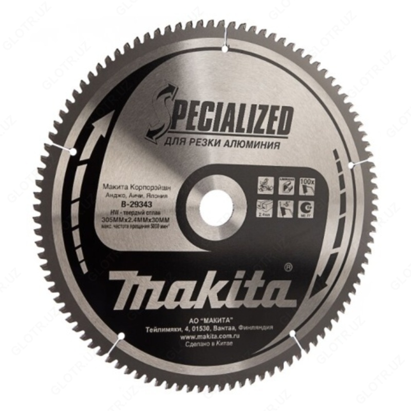 Диск пильный твердосплавный MAKITA Ф 305 х 30 мм 100 зуб. (B-29343)