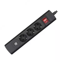  Elektr uzatma kabeli Huntkey SGA407  3 rozetka  2xUSB  1 5 m (10A) Qora - 