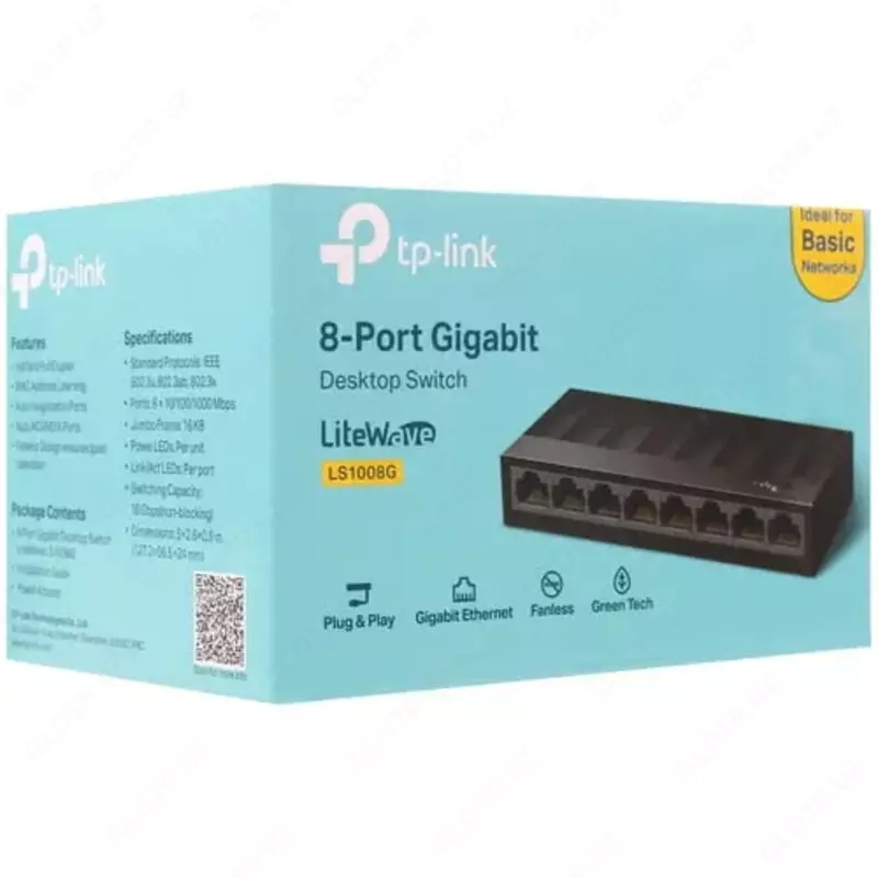  Неуправляемый Коммутатор TP-LINK LS1008 LiteWave  8 портов (Черный) Только в розницу