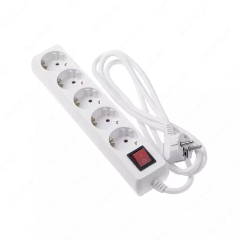 Сетевой фильтр 2E Surge protector 5XSchuko switch  3G*1.5мм  1.8м  white