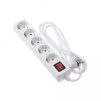  Сетевой фильтр 2E Surge protector 5XSchuko switch  3G*1.5мм  1.8м  white - 