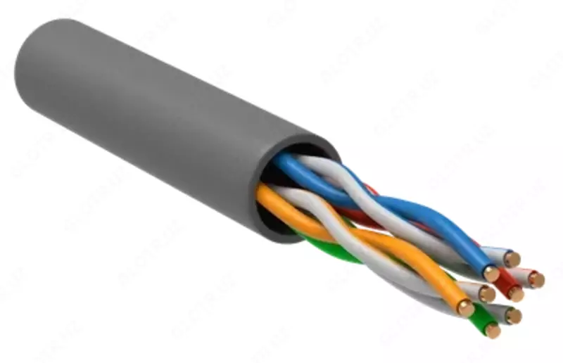 Кабель ITK Витая пара U/UTP кат.5E 4x2х24AWG solid PVC серый (305м)