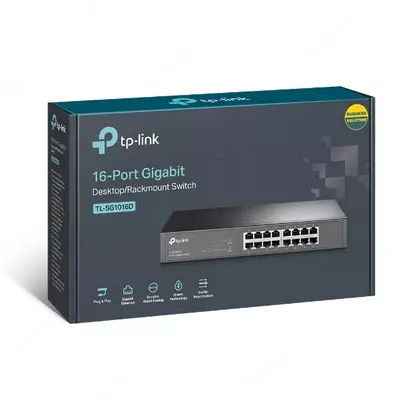 Коммутатор TP-LINK TL-SG1016D 16-port Desktop Gigabit Switch - 847 000 сум / шт.