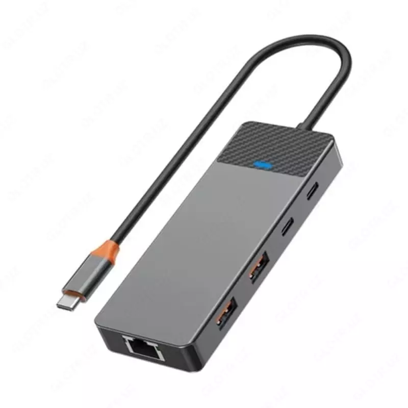 Распределитель USB (USB-C) Wiwu 9 in 1 A923RPT (2xUSB3 1  2xUSB2 0  1xUSB-C  1xPD(100Wt)  1xSD/TF  1xGigabit Lan)