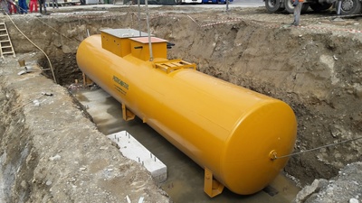 Резервуар стальной горизонтальный двухсенный 25 м.куб