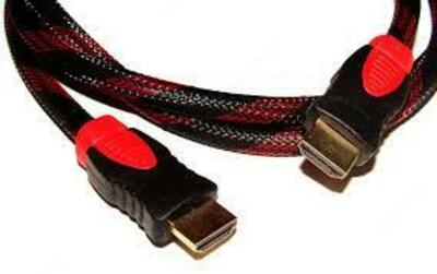 HDMI-HDMI kabeli, 10 m, 2 filtr, bog'lovchi, dumaloq qora / qizil.