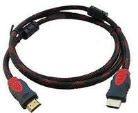 Кабель HDMI-HDMI  1 5m  2 фильтра  оплетка  круглый Black/Red.