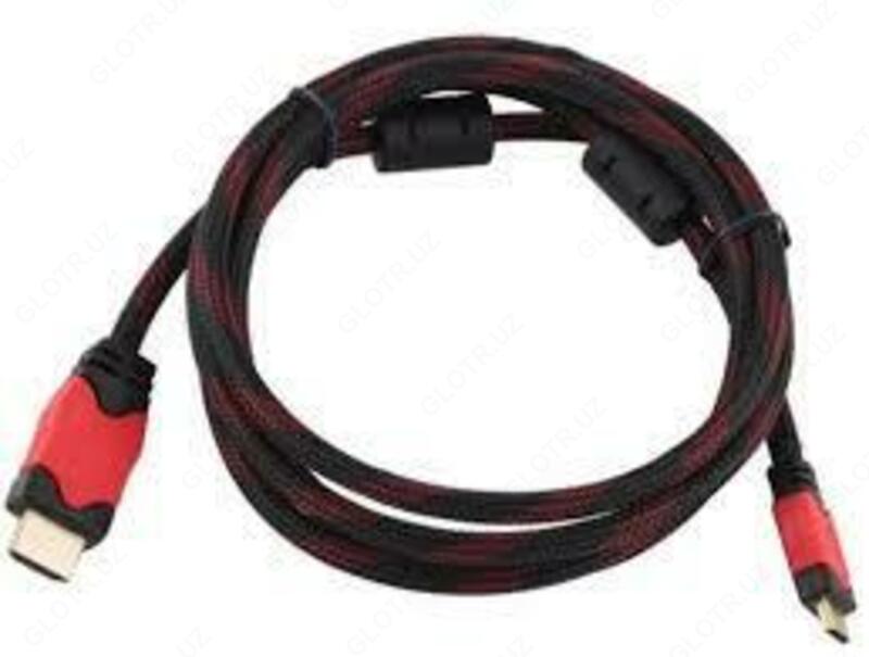 Кабель HDMI-HDMI, 1,5m, 2 фильтра, оплетка, круглый Black/Red.