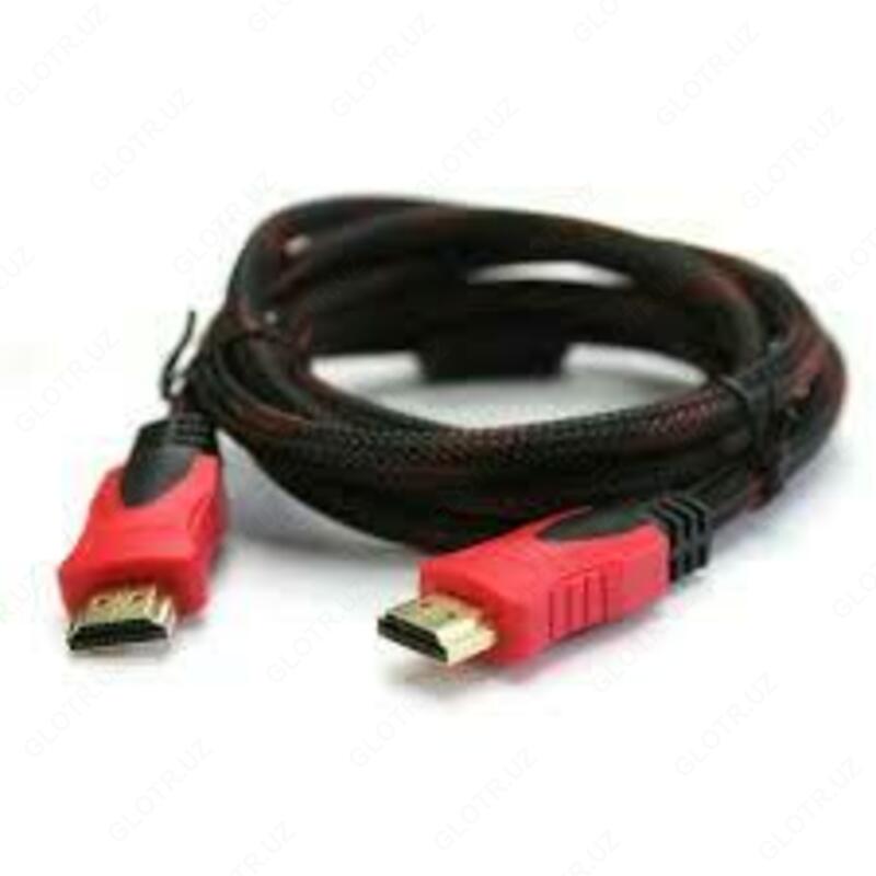 Кабель HDMI-HDMI, 1,5m, 2 фильтра, оплетка, круглый Black/Red.