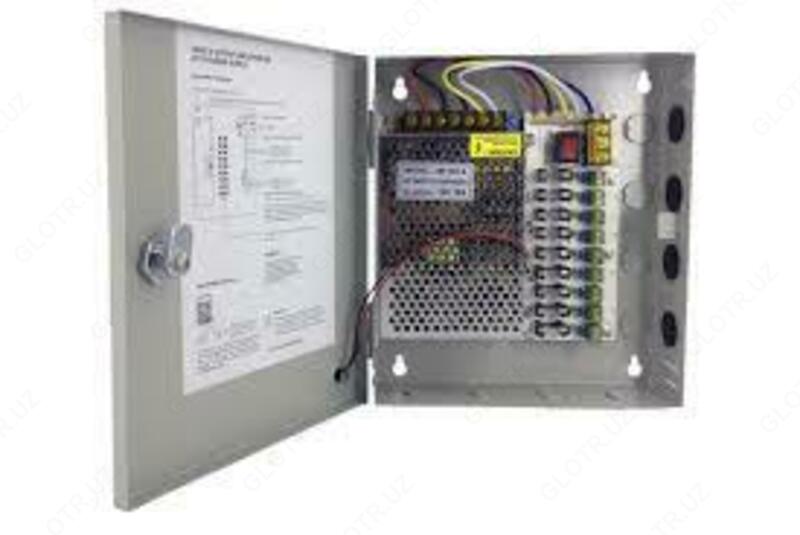 Блок питания для камеры 12V 10A BOX 9 канальный щит.
