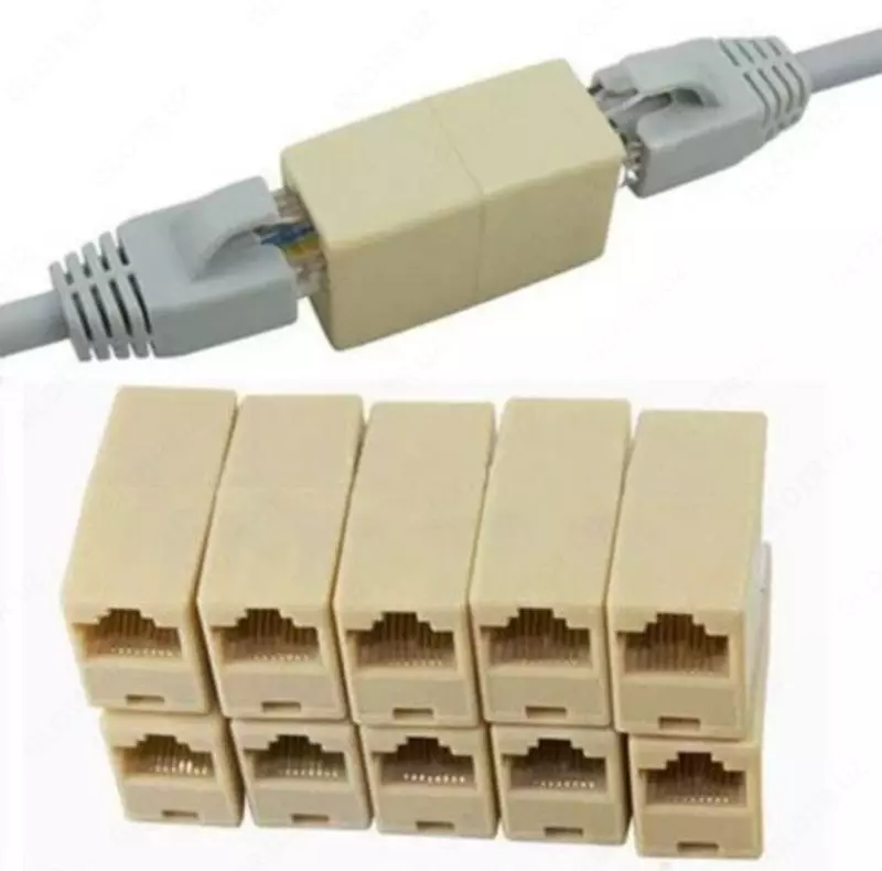Соединитель Витой Пары RJ45 (мама) UTP Cat5e Cat6 Переходник Кабель LAN