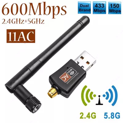 Wi-Fi Приемник 150 Мбит/с/433 Мбит/с USB WiFi адаптер 2,4G/5,8 ГГц Поддержка IEEE 802.11ac/a/b/g/n для Windows XP/Vista/7/8/10/Linx2.6X/Mac OS X