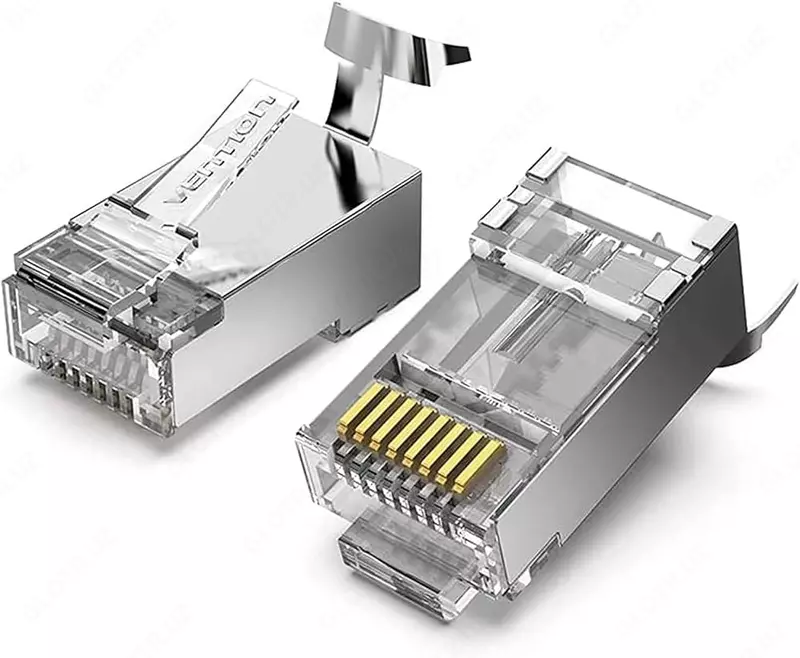 Коннектор RG45 / RJ45 7 категория металлическая Cat7 ( SFTP )