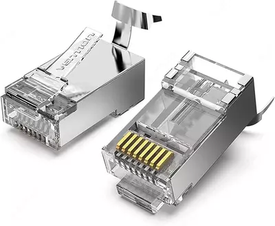 Коннектор RG45 / RJ45 7 категория металлическая Cat7 ( SFTP )