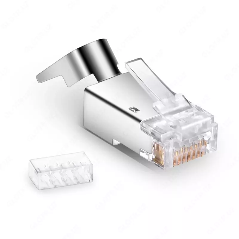 Коннектор RG45 / RJ45 7 категория металлическая Cat7 ( SFTP )