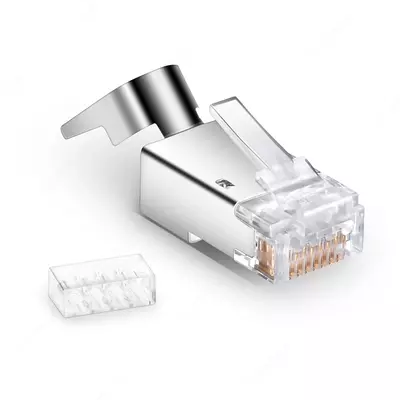 Коннектор RG45 / RJ45 7 категория металлическая Cat7 ( SFTP )