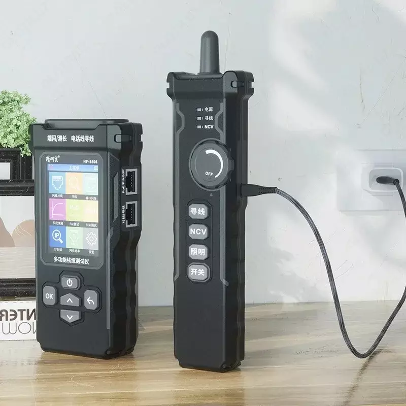 NF-8506 цифровой тестер сетевого кабеля с ЖК-дисплеем NOYAFA, перезаряжаемый сетевой линейный эхолот, Многофункциональный тестер для отслеживания кабеля