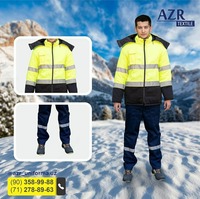 Мужской защитный костюм с капюшоном (куртка и полукомбинезон) зимний - по запросу