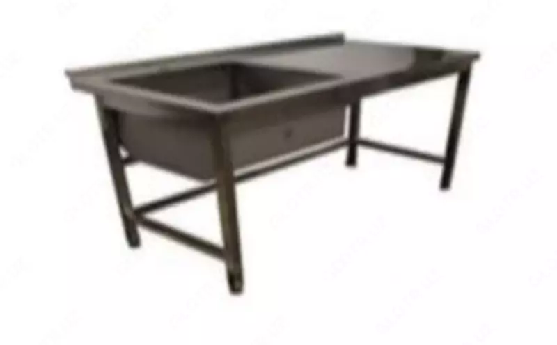 Стол разделочный с мойкой крашенный