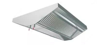 Зонт вытяжной островной из нержавеющей стали