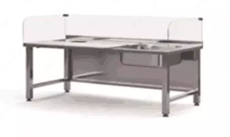 Ванна моечная кухонная 1 секционная с рабочей поверхностью (для чистки рыбы)