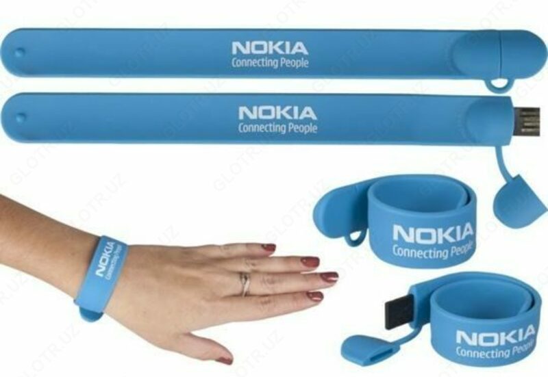  Силиконовые браслеты с USB флешкой с лого - 