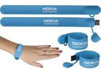  Силиконовые браслеты с USB флешкой с лого - 