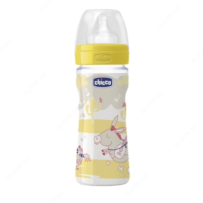 Oziqlantiruvchi shisha 250 ml Chicco plastik Well-being Physio Color